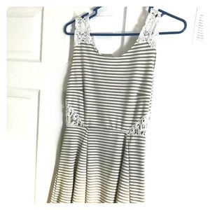 Striped Lace Cut Out Dress